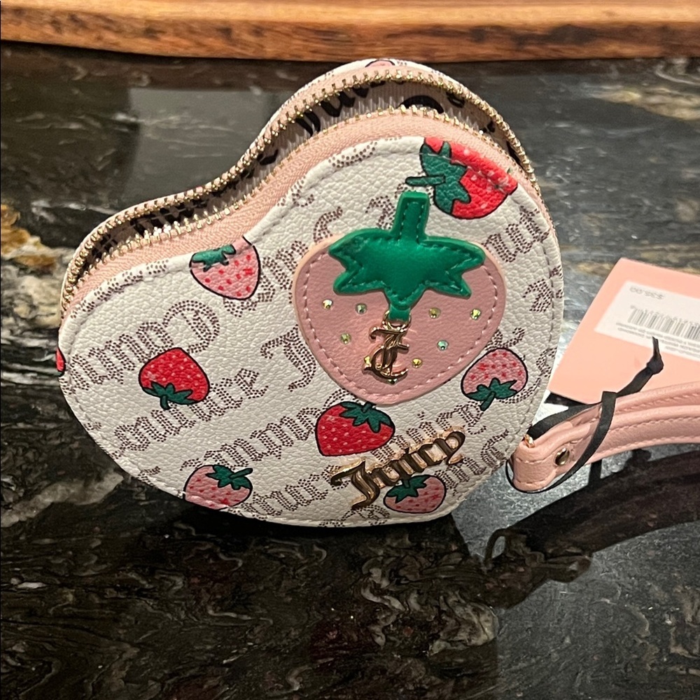 Juicy Couture Pink and Cream Heart Wristlet - Picture 6 of 7
